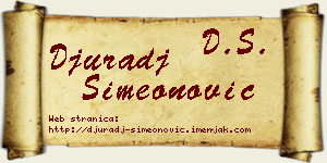 Đurađ Simeonović vizit kartica
